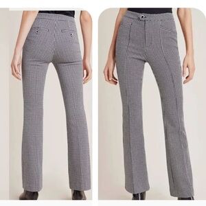 Anthropologie Black and White Patterned Flare Pants Women’s Size 2